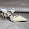 Jimmy Choo Dyana 85mm Beige Mules Size 37.