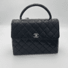 Chanel Black Quilted Leather Handbag Medium Size.