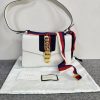 Gucci Sylvie White Leather Shoulder Bag with Dustbag.