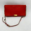 Burberry Red Leather Shoulder Bag Medium Size with Chain Strap.